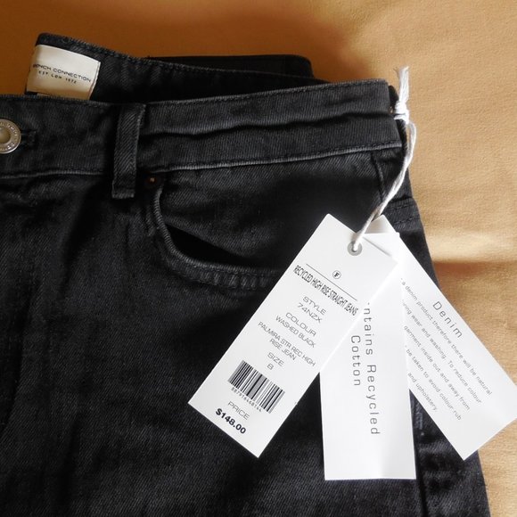 French Connection Palmira High Rise Stretch Jean (8) Black - Picture 4 of 4